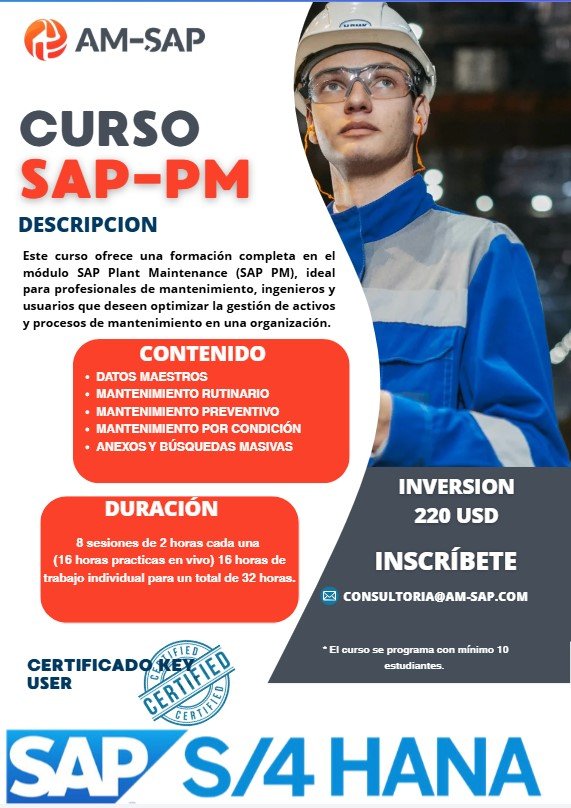folleto amsap Curso Key User (usuario experto) SAP PM S/4HANA